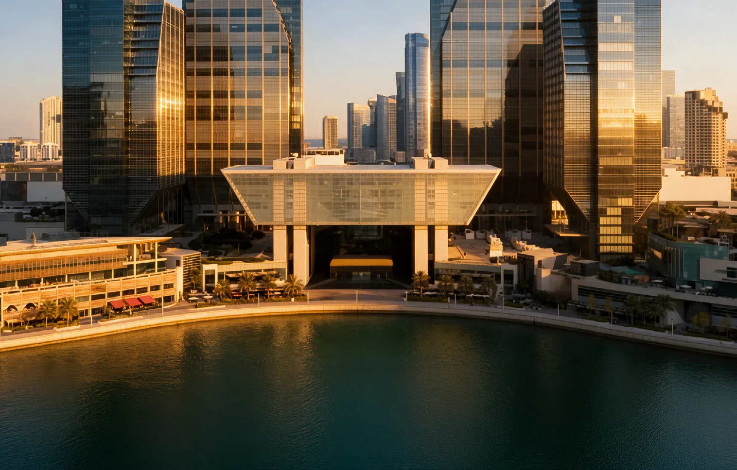 Waterfront business district on Al Maryah Island